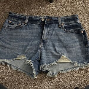 Denizen from Levi's High Waist Frayed Denim Shorts